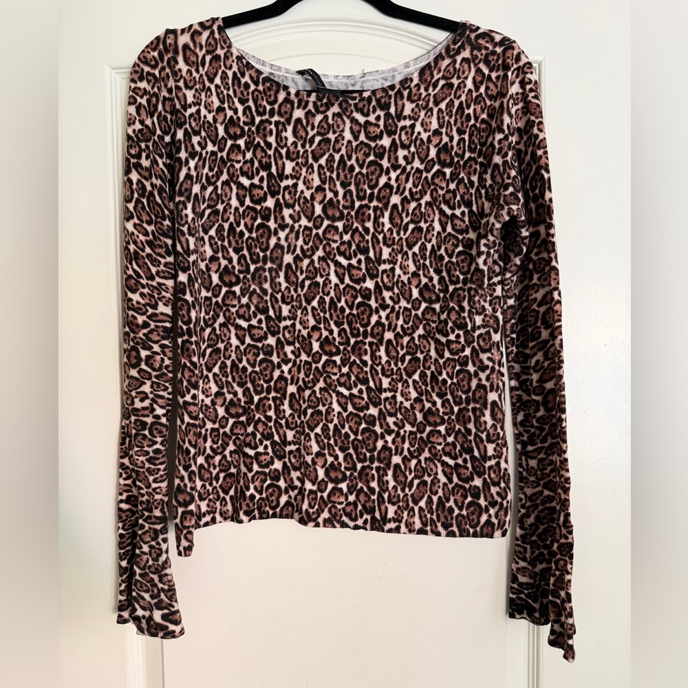 White House Black Market Leopard Print Sweater Small